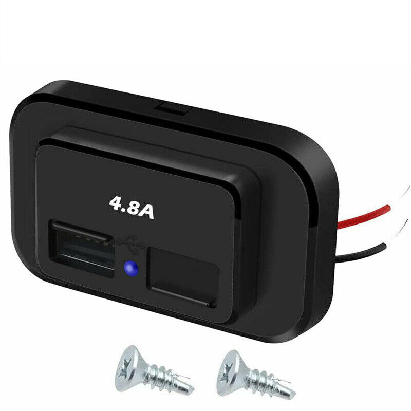 2Pcs Waterproof Dual USB Port Car Fast Charger Socket Power Outlet Panel Mount 