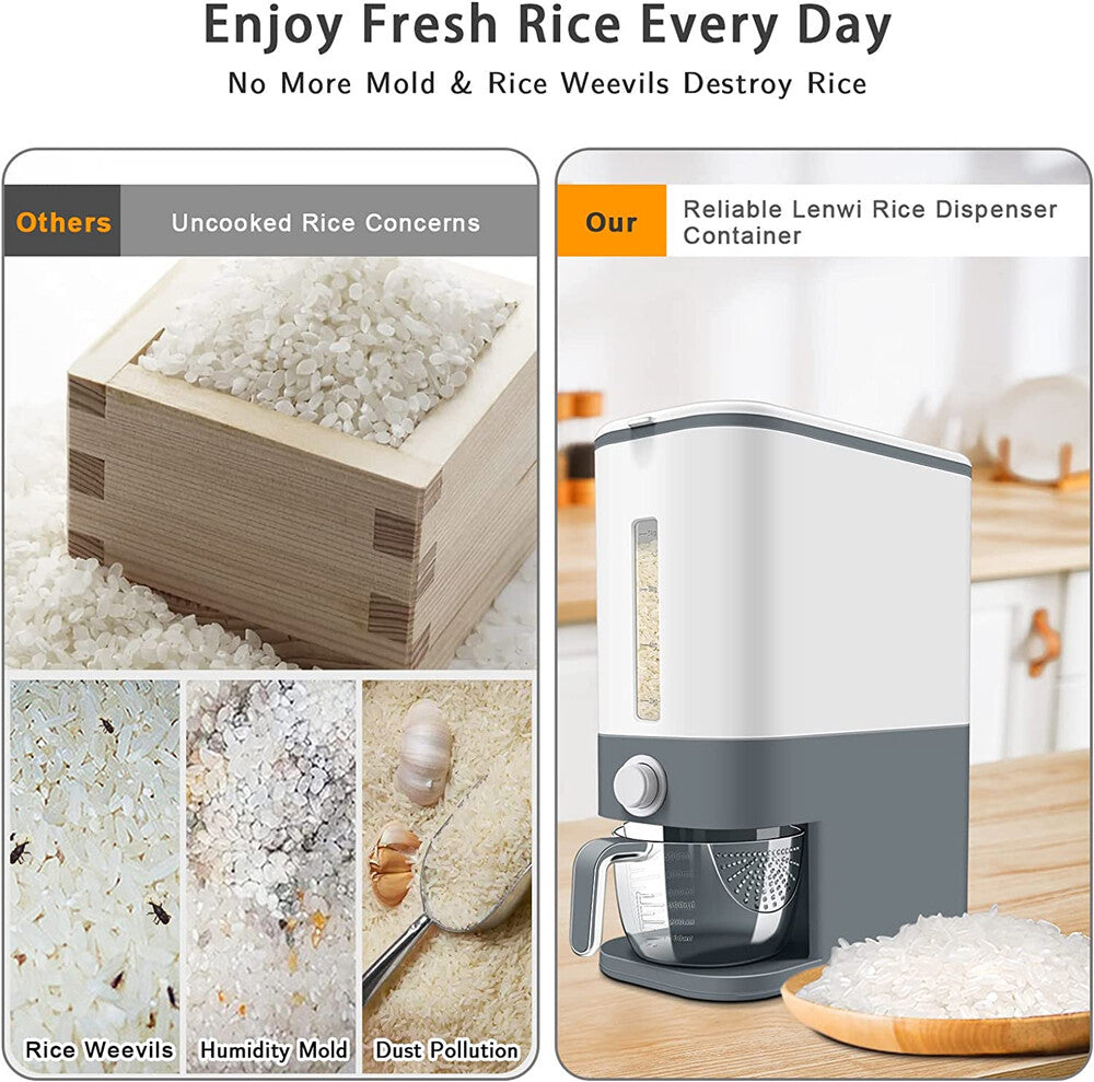 Auto Plastic Dry Food Storage Dispenser Container Airtight Cereal Rice Lid Box