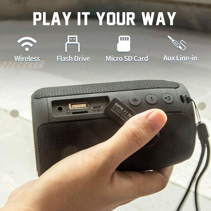 Waterproof Wireless Bluetooth Speakers Handsfree Mic Micro SD/USB/AUX Speaker