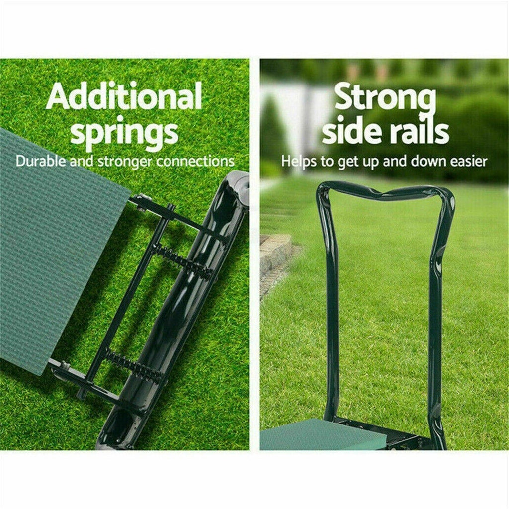 2 in1 Garden Kneeler and Seat Foldable Tool Pouch Home Outdoor Bench Knee Pad