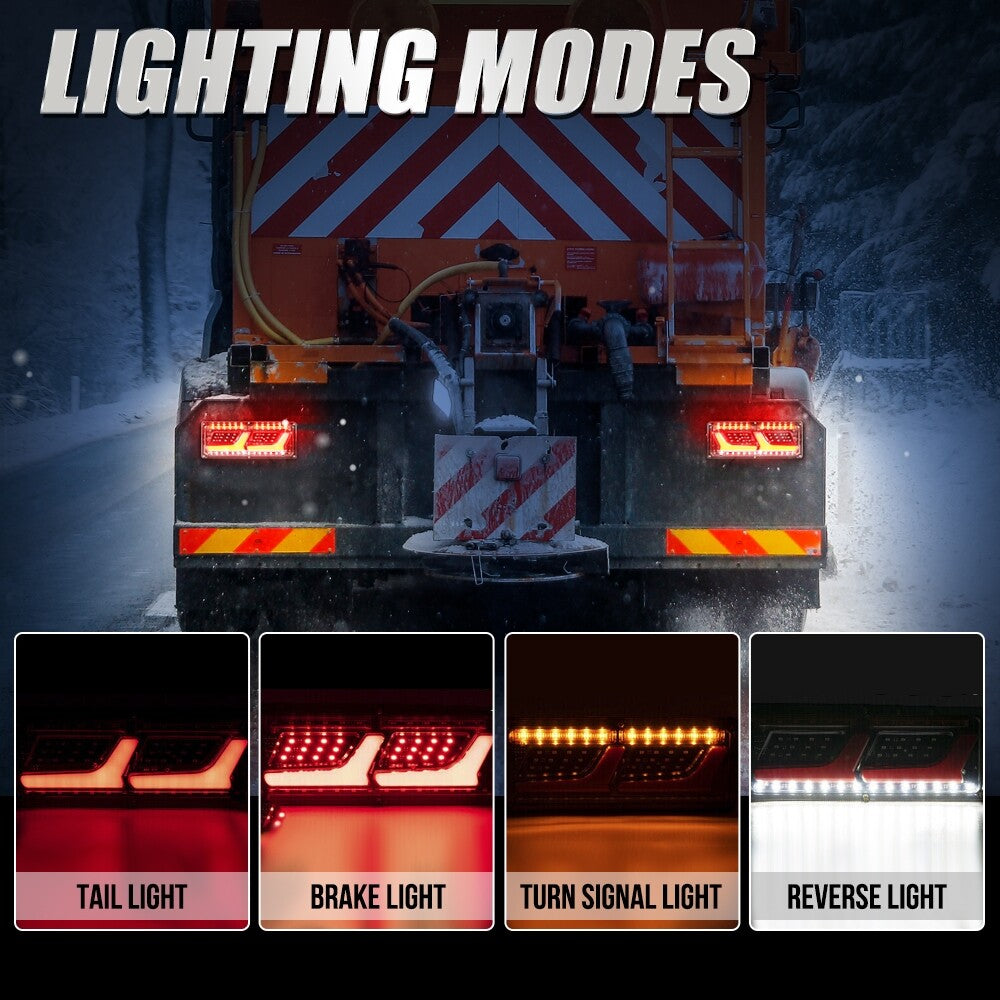 2X 74 LED Tail Lights Trailer Ute Caravan Truck Stop Indicator Rear Lamps 12V