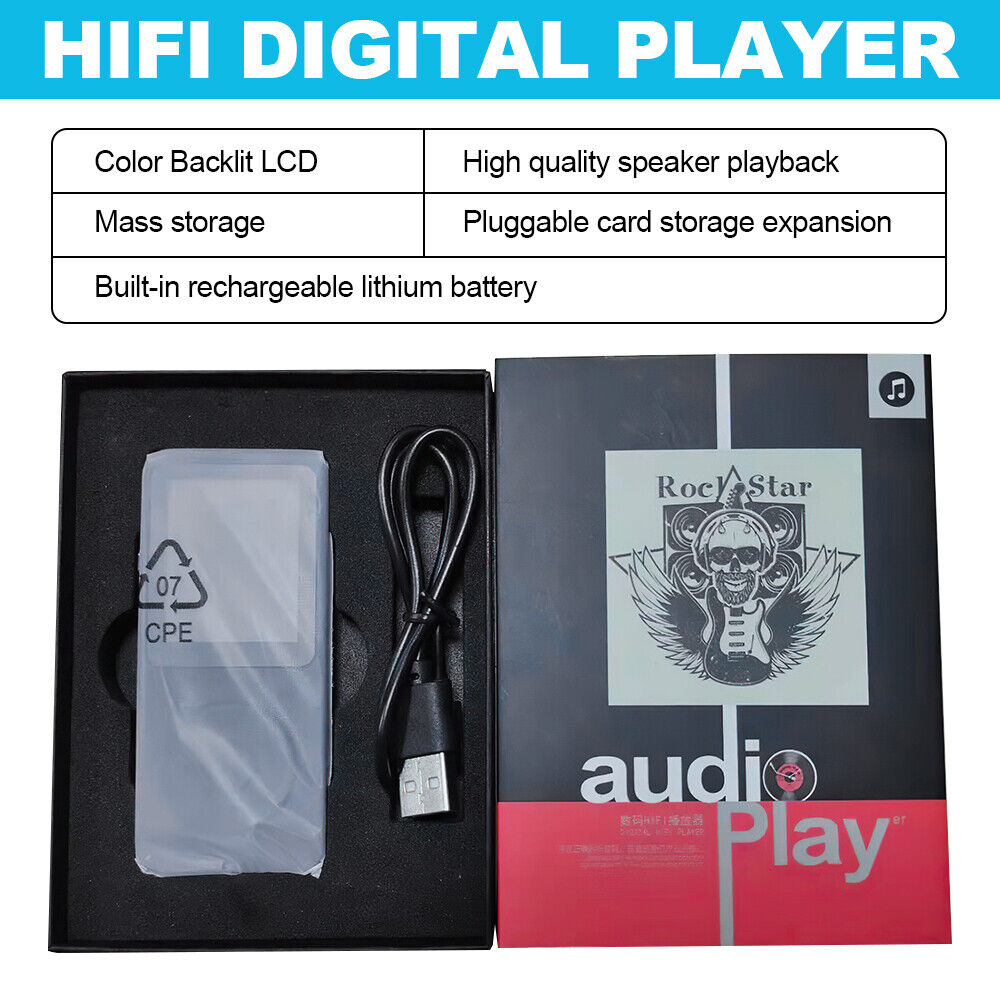 Support 128GB Bluetooth MP4/MP3 Lossless Music Player FM Radio Recorder Portable