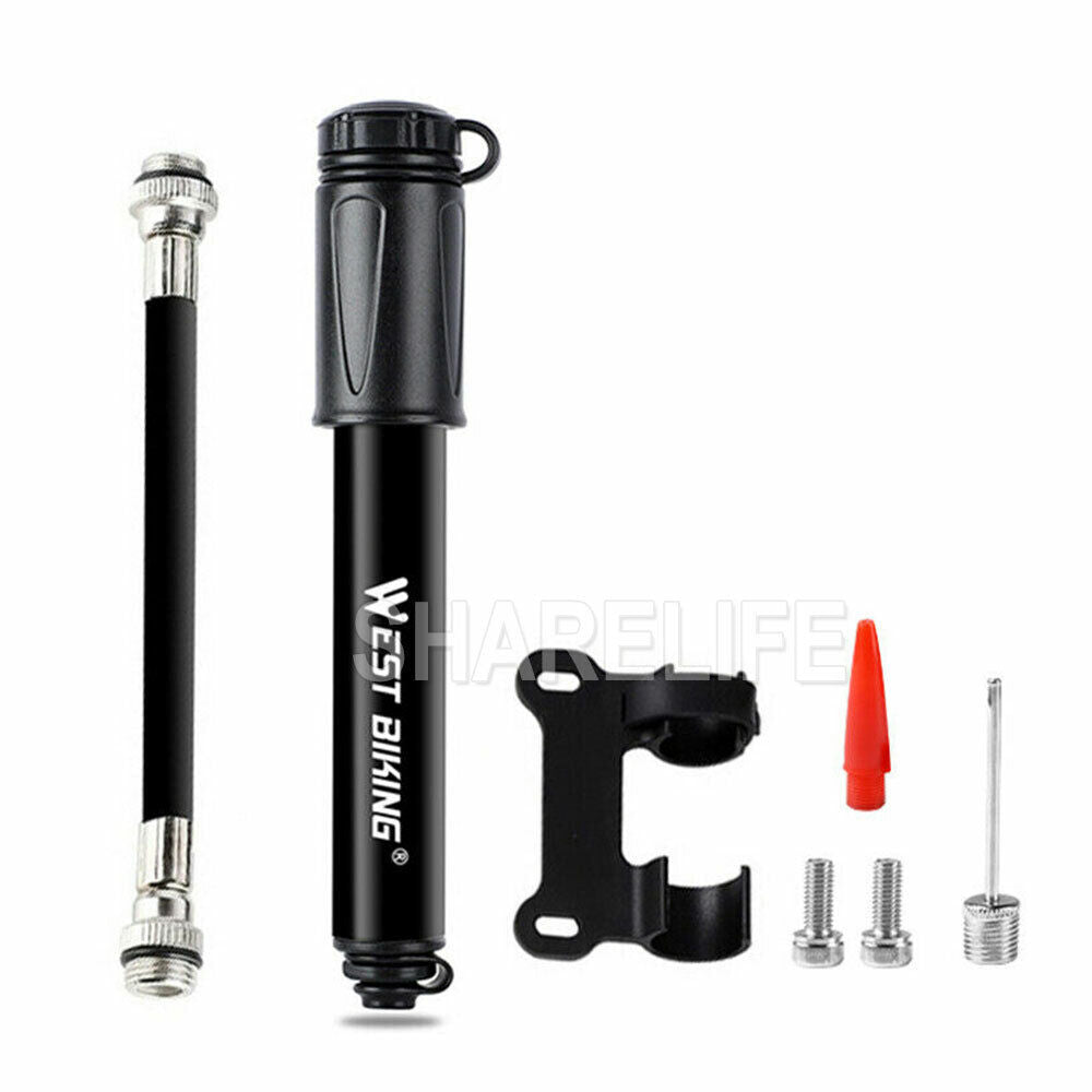 Aluminium MINI BICYCLE AIR PUMP Bike Hand Ball Inflator Portable Cycling Tyre