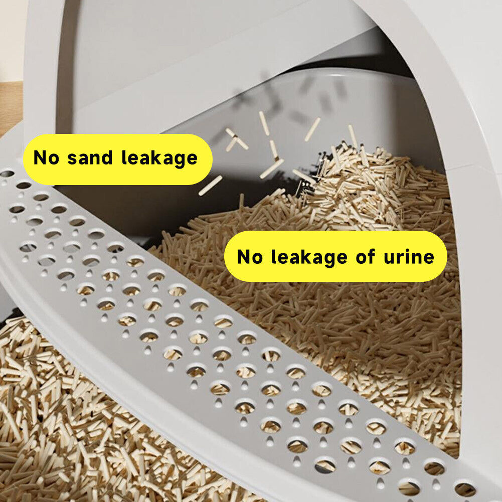 Large Cat Litter Box Self Cleaning Pan Drawer Anti-Splashing Cat Potty Tray AU