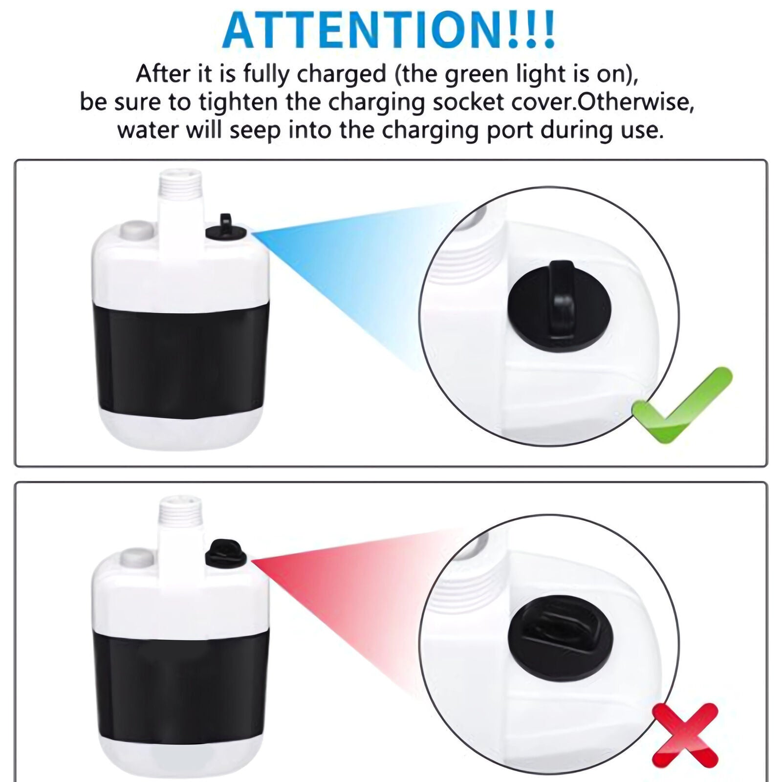 Portable Camping Mobile Shower USB Rechargeable Electric Shower Pump Outdoor 
