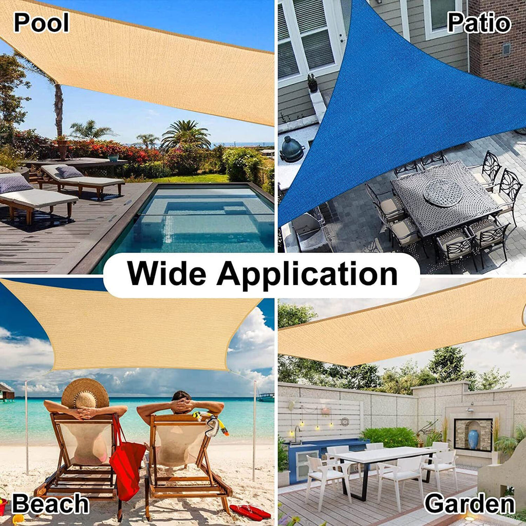 Rectangle Sun Shade Sail 320 GSM Extra Heavy Duty Shade Cloth 98% UV Block