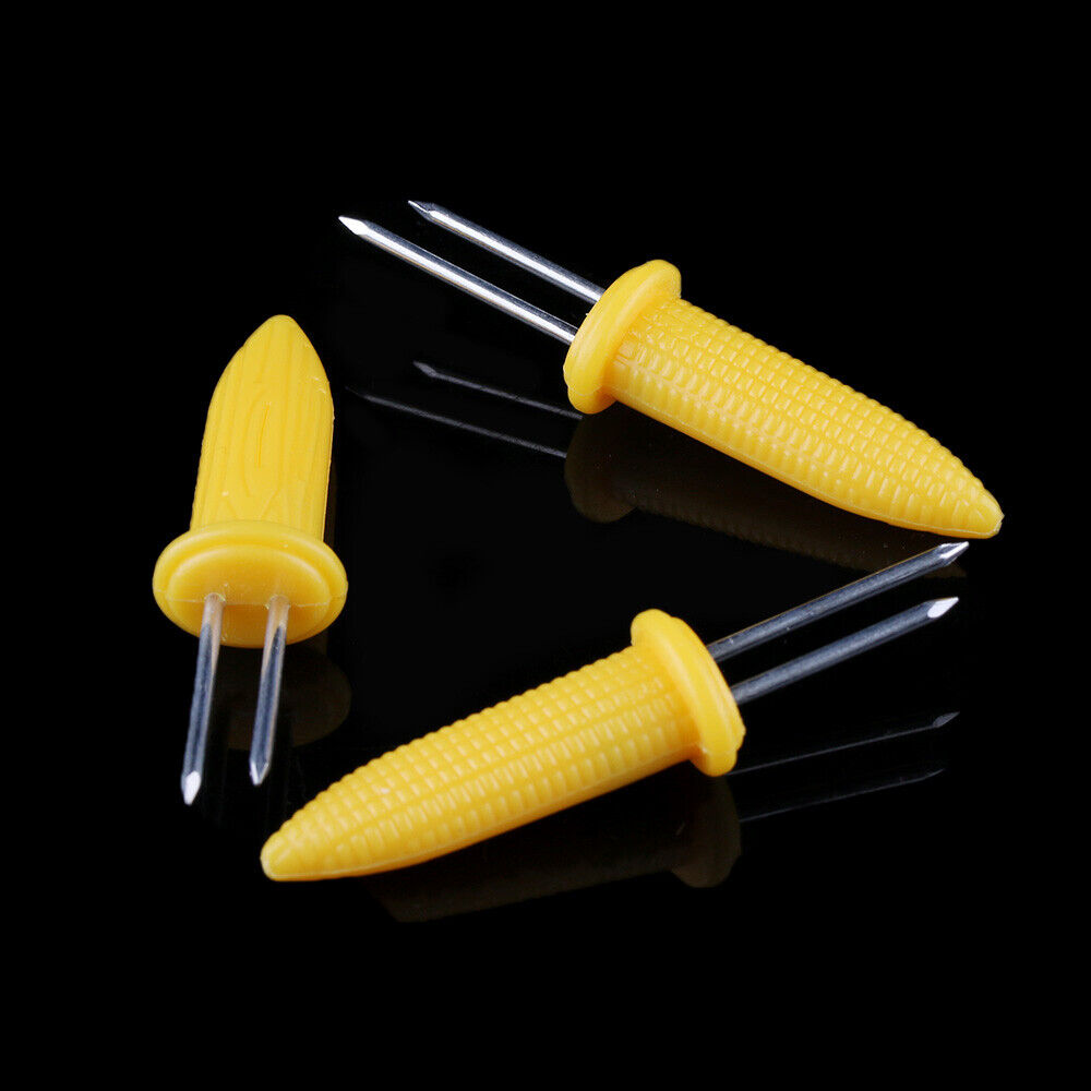 10X Corn Cob Holders Skewers Barbecue Fork Fruit Holder BBQ Kitchen Accessories