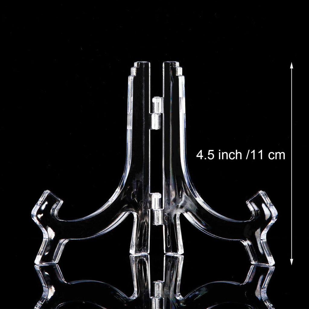 Clear Plate Stand Display Easel Photo Picture Bowl Dish Holder Frame Transparent