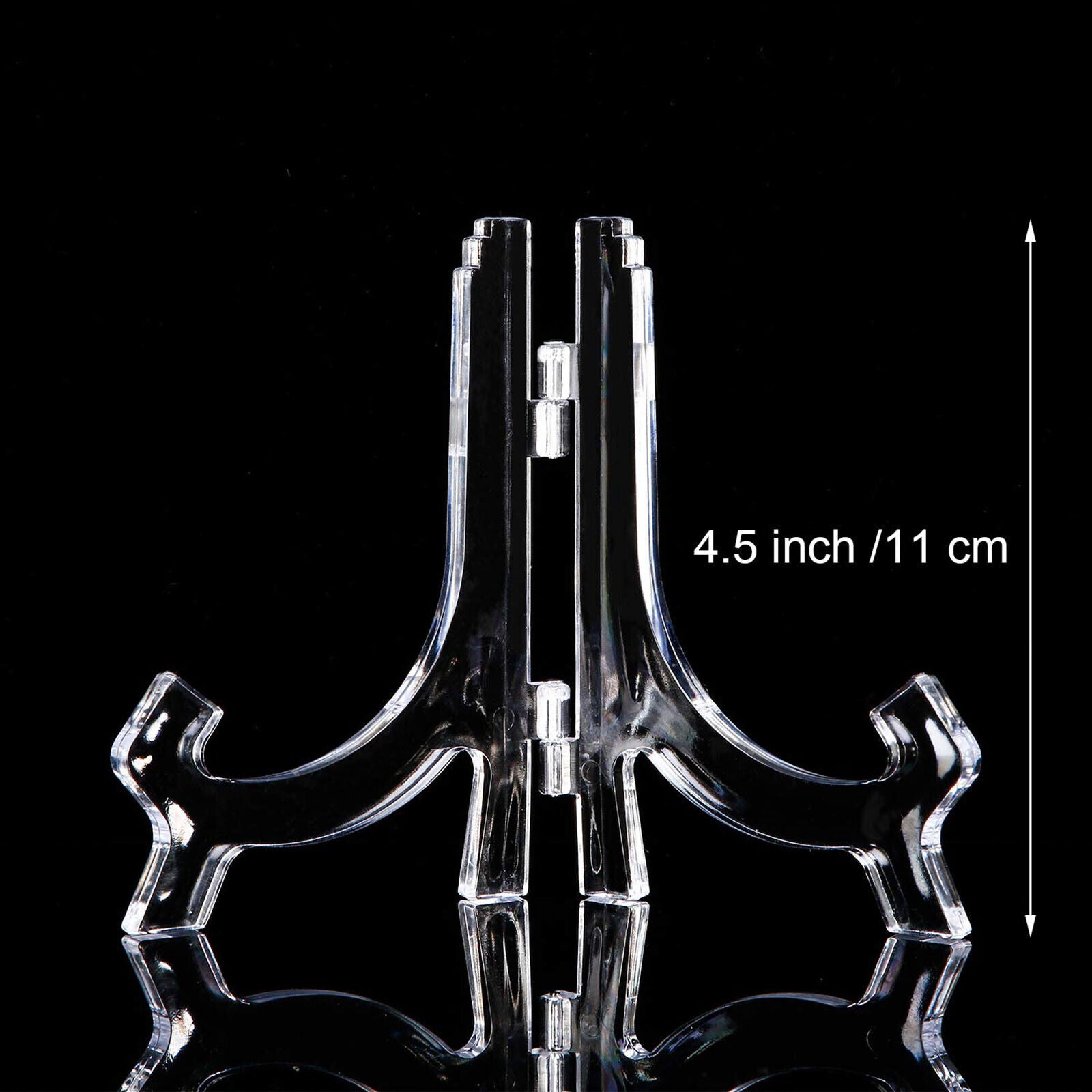 Clear Plate Stand Display Easel Photo Picture Bowl Dish Holder Frame Transparent