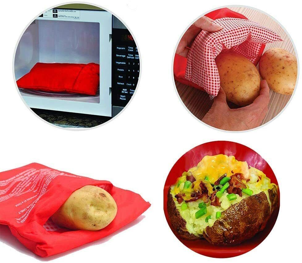 Microwave Potato Bag Baked Potato Corn Express Cooking Bag Reusable Washable