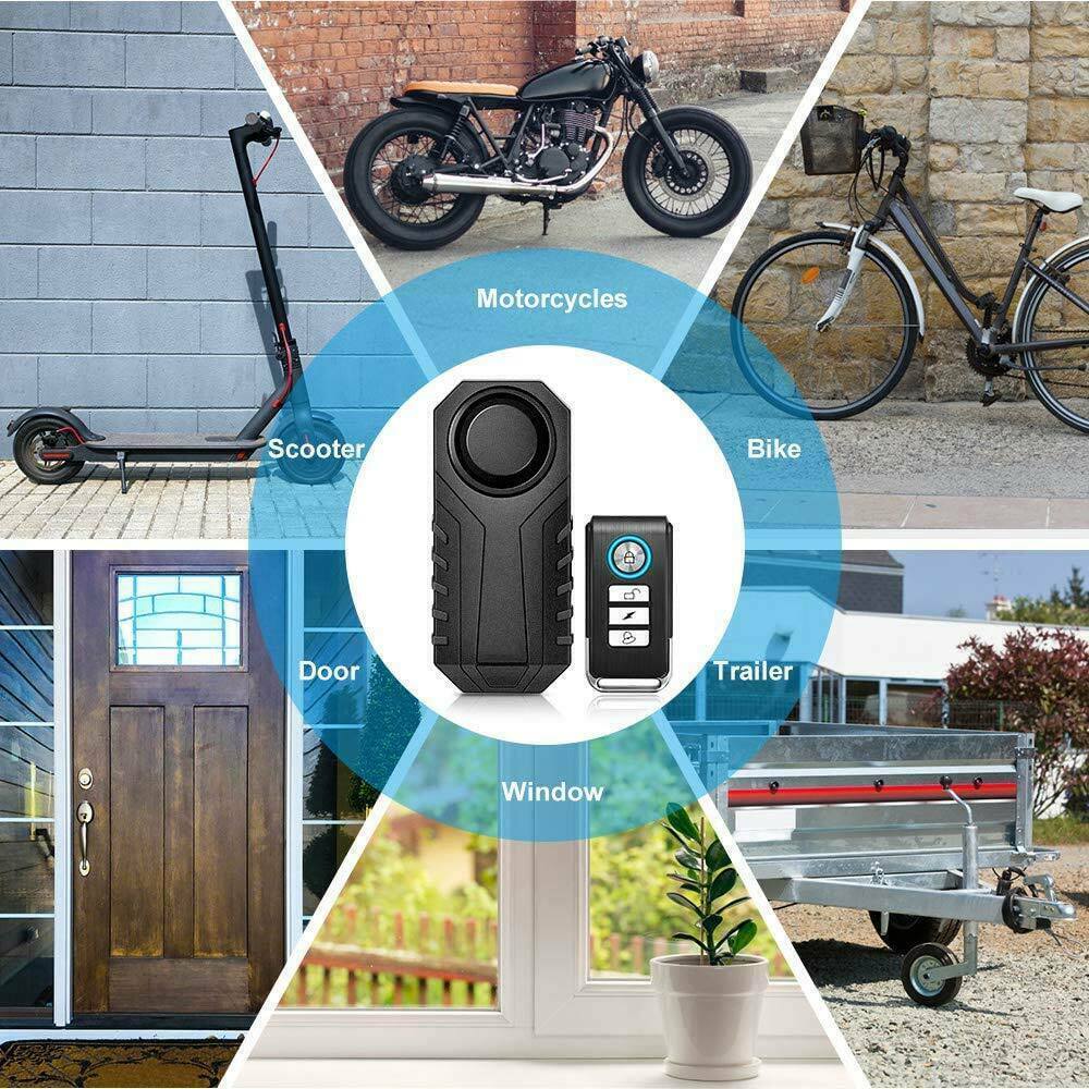 113Db Bike Motorcycle Alarm Anti-Theft Vibration Bicycle Security with Remote 