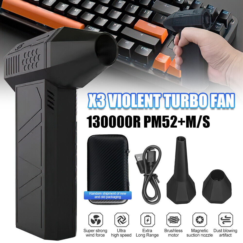 X3 Violent Blower Mini Turbo Jet Fan Handheld Brushless Motor 130,000 RPM 52M/S