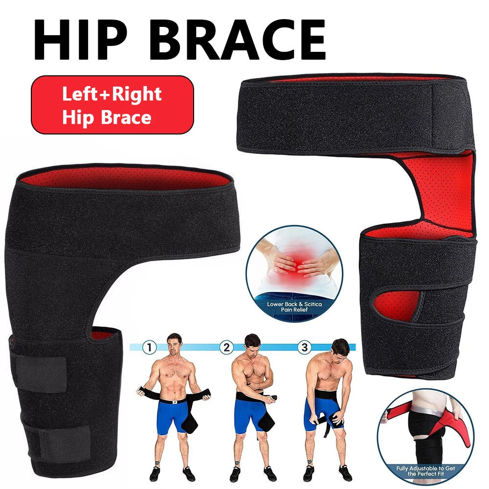 Hip Brace - Compression Groin Support Wrap for Sciatica Pain Relief Thigh L+R AU