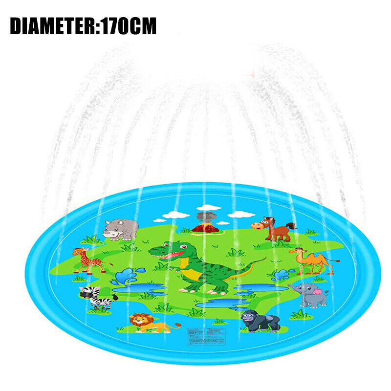 170CM Outdoor Kids Splash Sprinkler Water Play Pad Mat Inflatable Spray Pool Toy