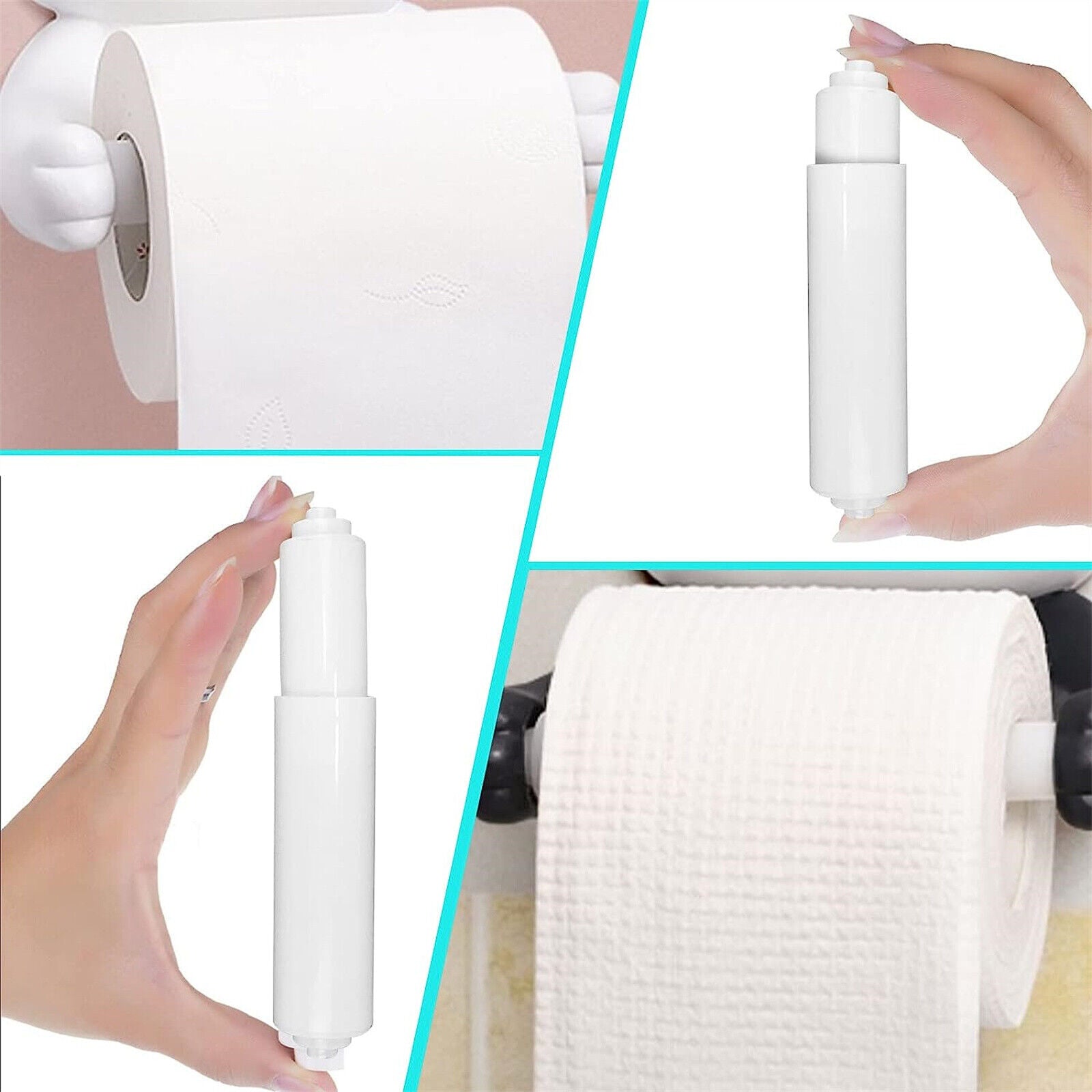 1/2/4x Toilet Roll Holder Bathroom Washroom Fitting Spindle Spring Loaded
