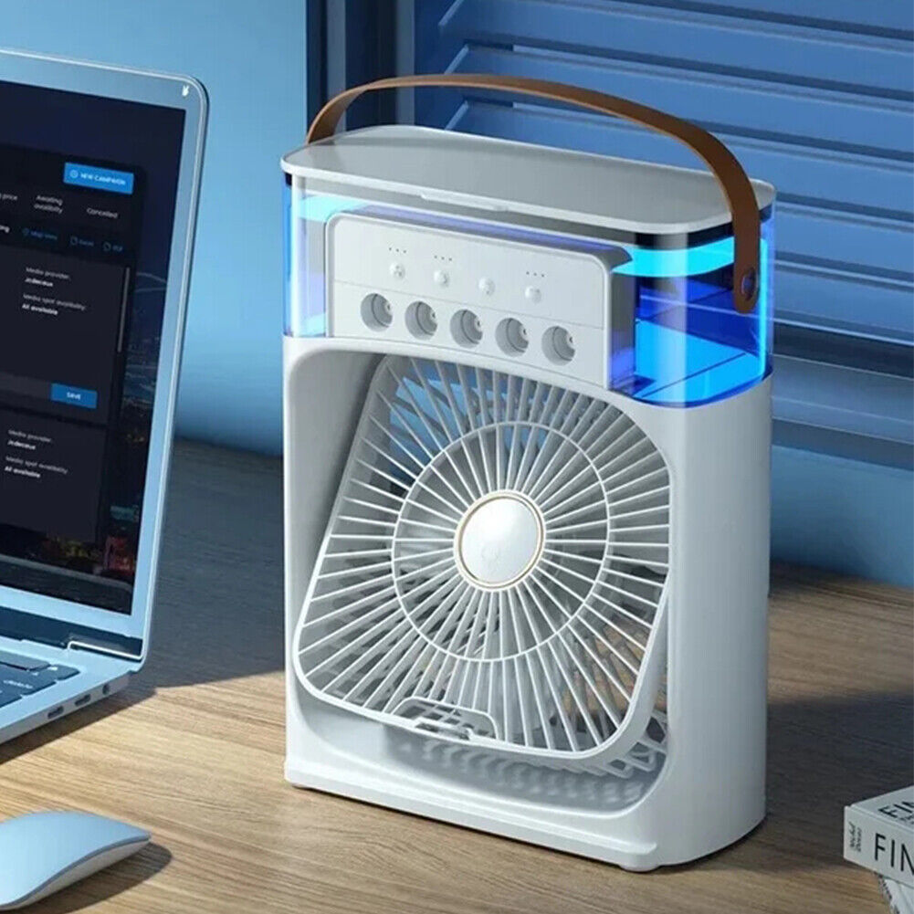 Portable Air Conditioner Humidifier - USB Electric Fan Cooler LED Night Light