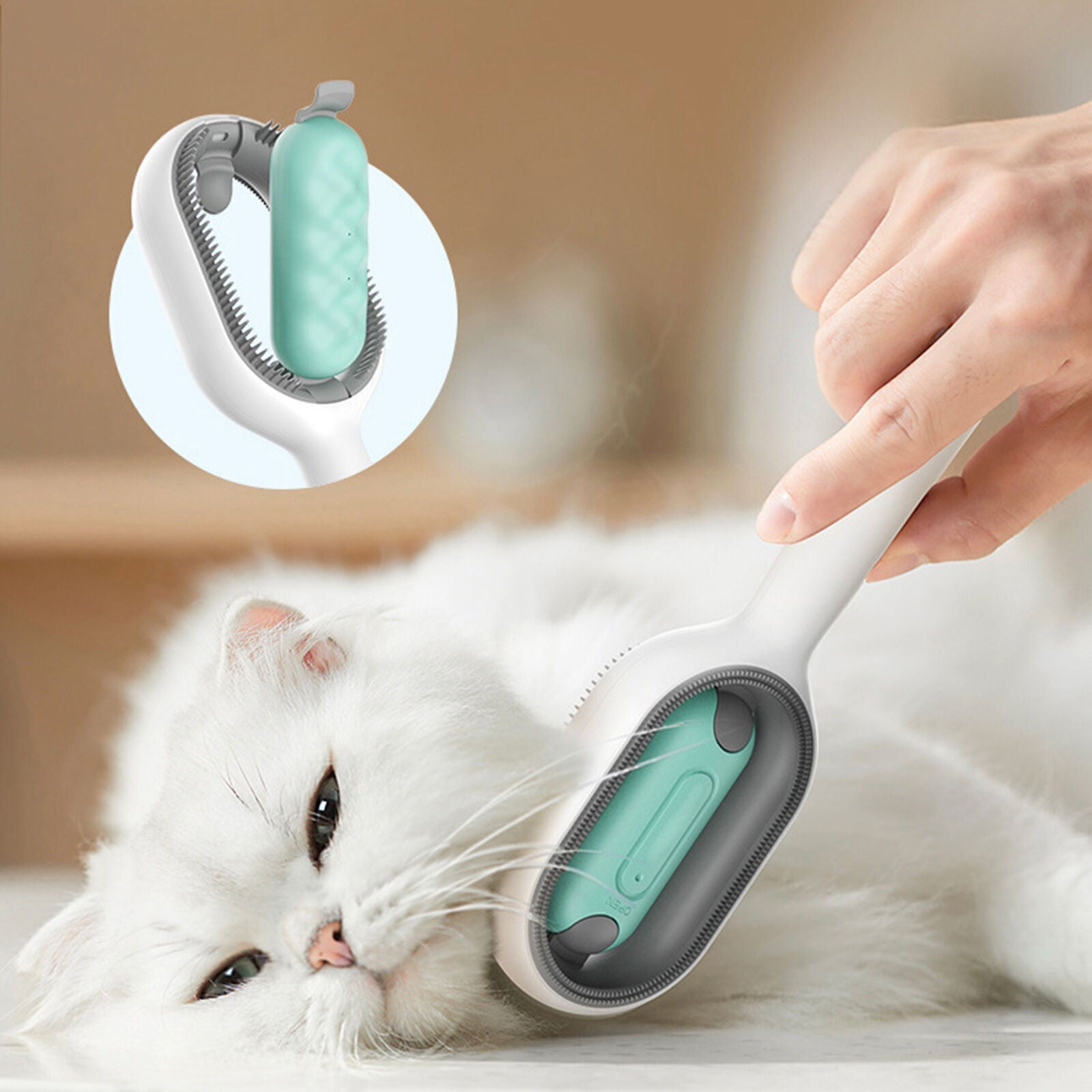 Cat Dog Hair Comb Massager Pet Knots Remover Brush with Water Tank Self-Cleaning