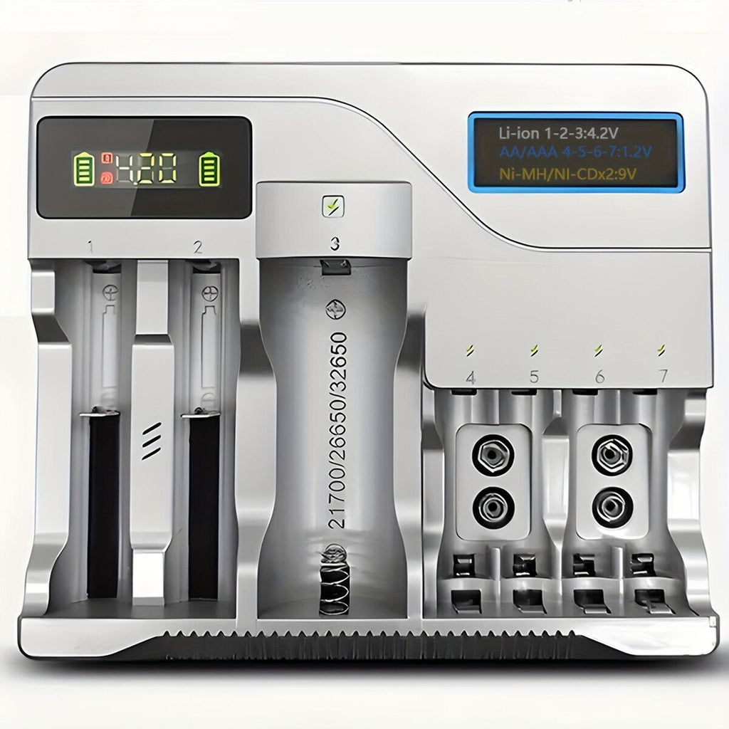 Multi Slots Smart Battery Charger for AA AAA 2A Size Rechargeable Batteries USB