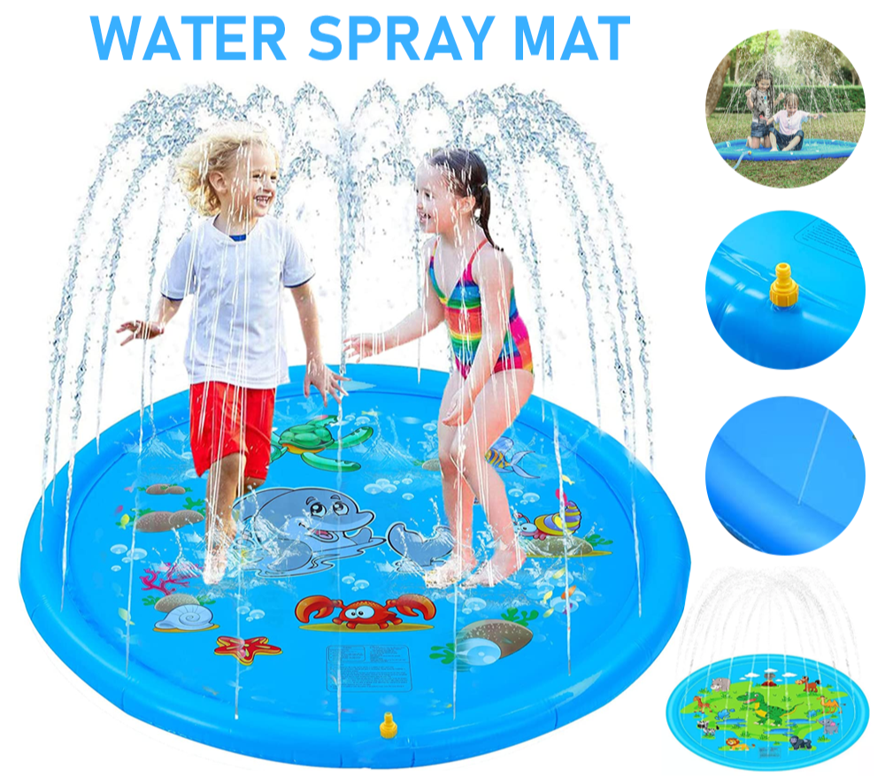 170CM Outdoor Kids Splash Sprinkler Water Play Pad Mat Inflatable Spray Pool Toy