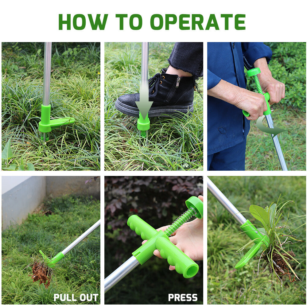 Weed Puller Stand-Up Weeder Root Killer Garden Lawn Long Handled Weeding Tool