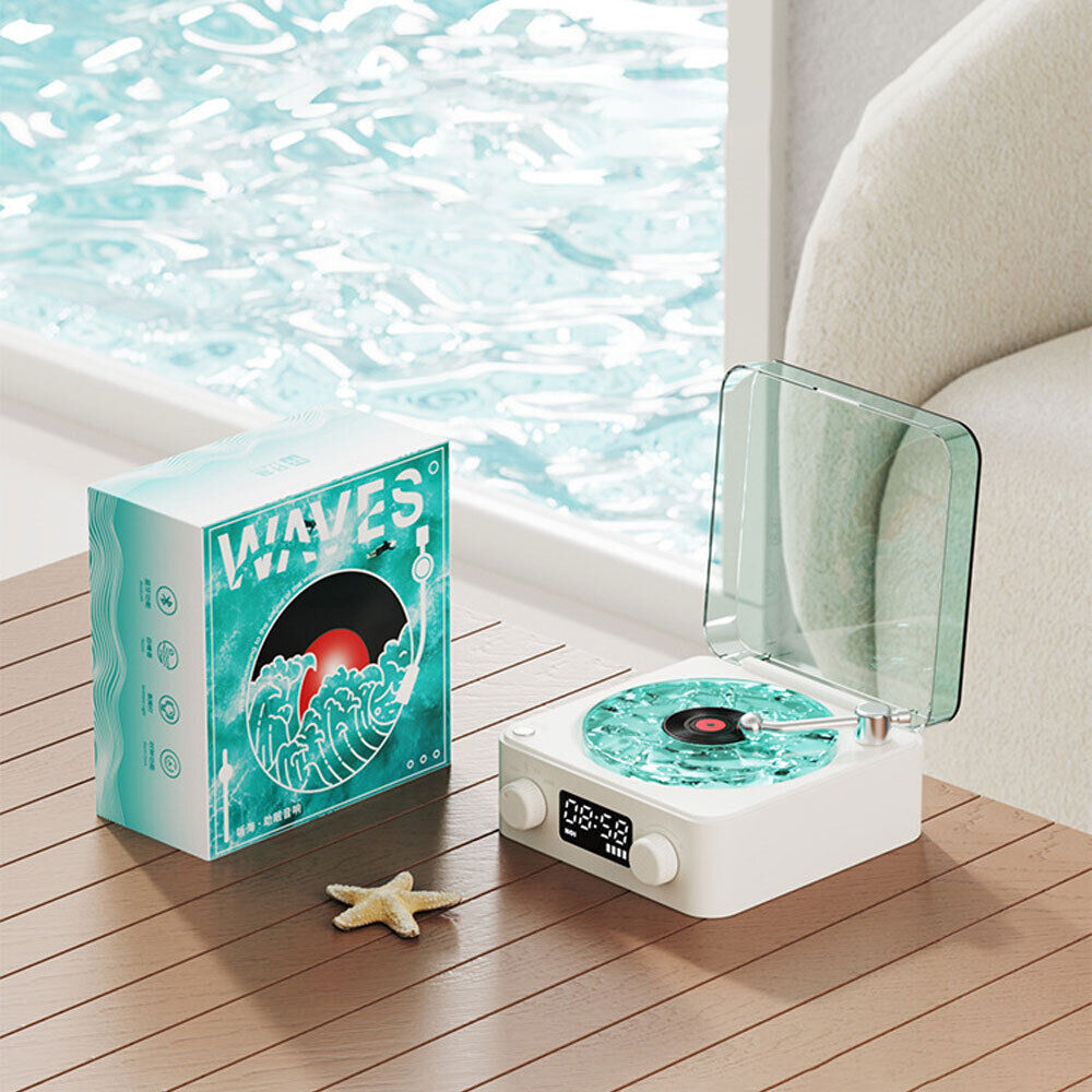 The Wavbk Vinyl Player, 2024 New Bluetooth Vinyl Record Player Waves, Four-Modes
