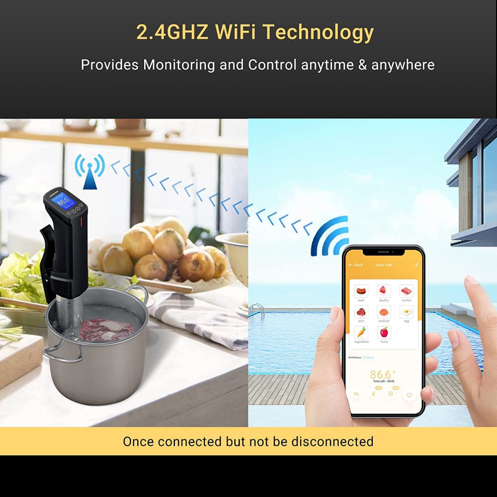 Wifi Sous Vide Programmable Precision Cooker 3D Water Circulation Smart Immersion Circulator