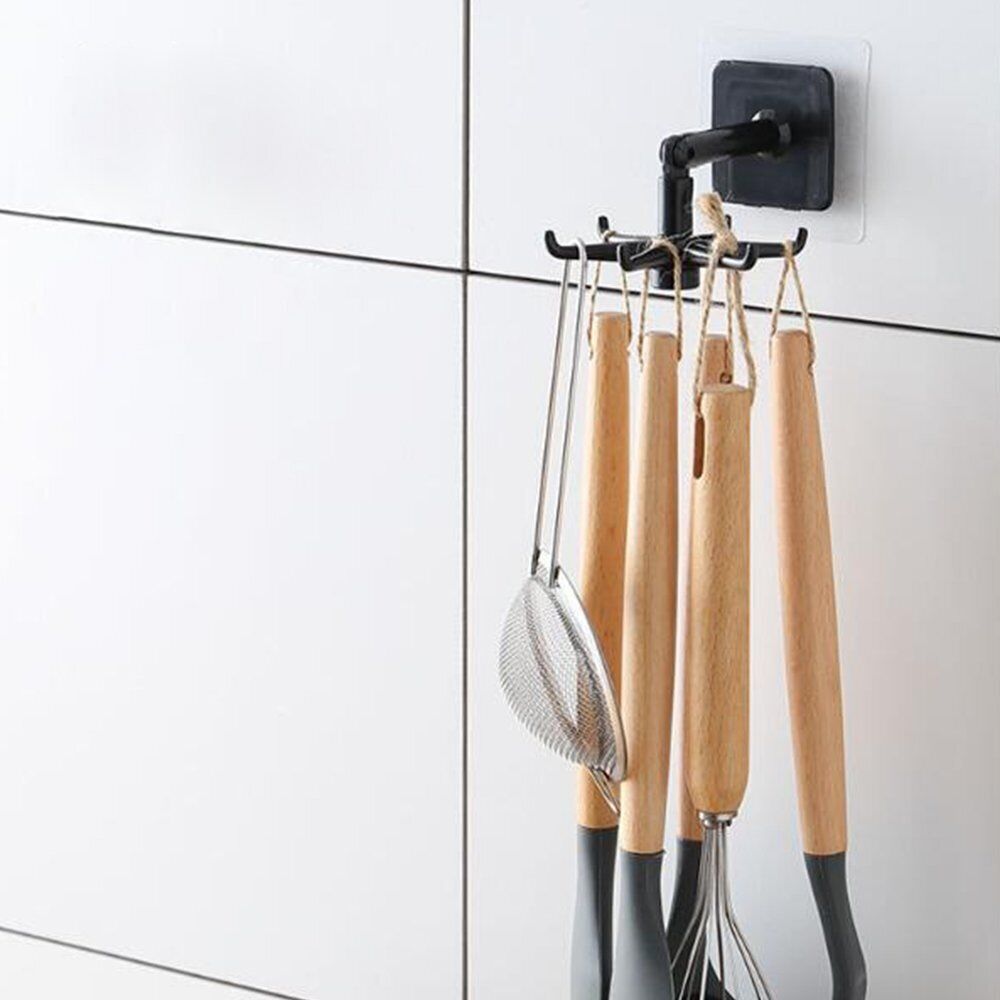 Kitchen Gadgets Accessories Bath Hook Wall Mounted 360° Rotating Coat Hanger