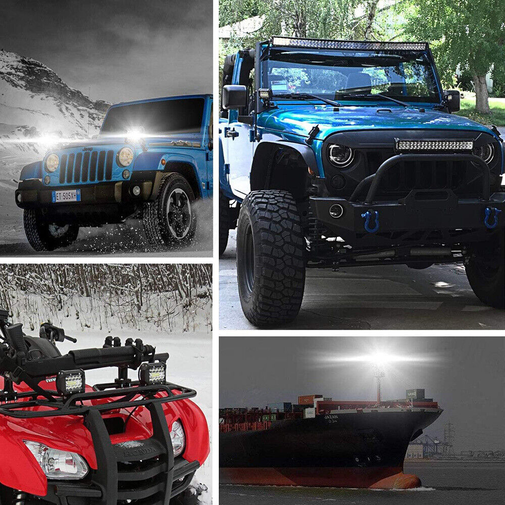 2X Wide Illumination Range LED Work Light Bar Flood Spot Lights Driving Lamp Offroad Car Truck SUV