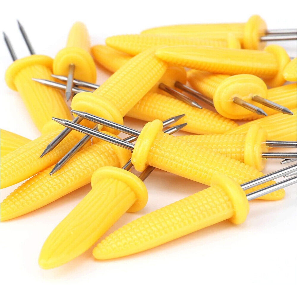 10X Corn Cob Holders Skewers Barbecue Fork Fruit Holder BBQ Kitchen Accessories
