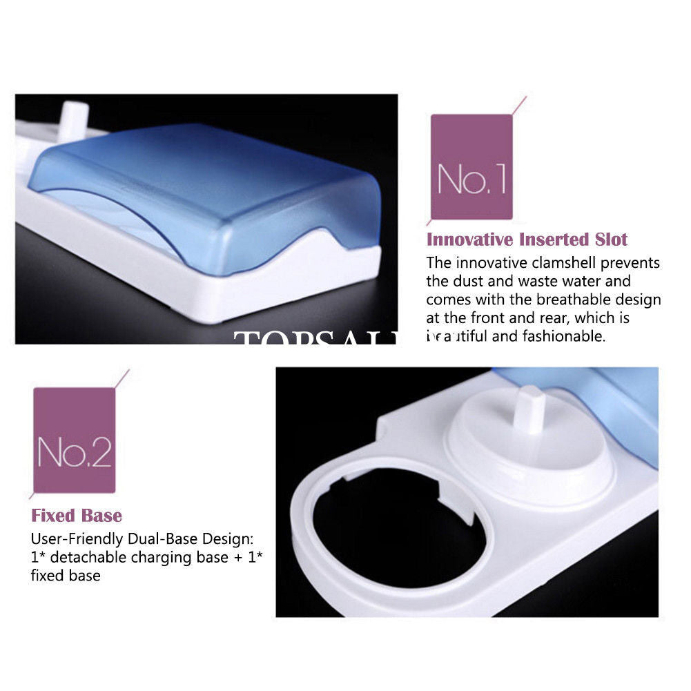 2 in 1 Electric Tooth Brush Holder Base Stand Toothbrush Head Holder