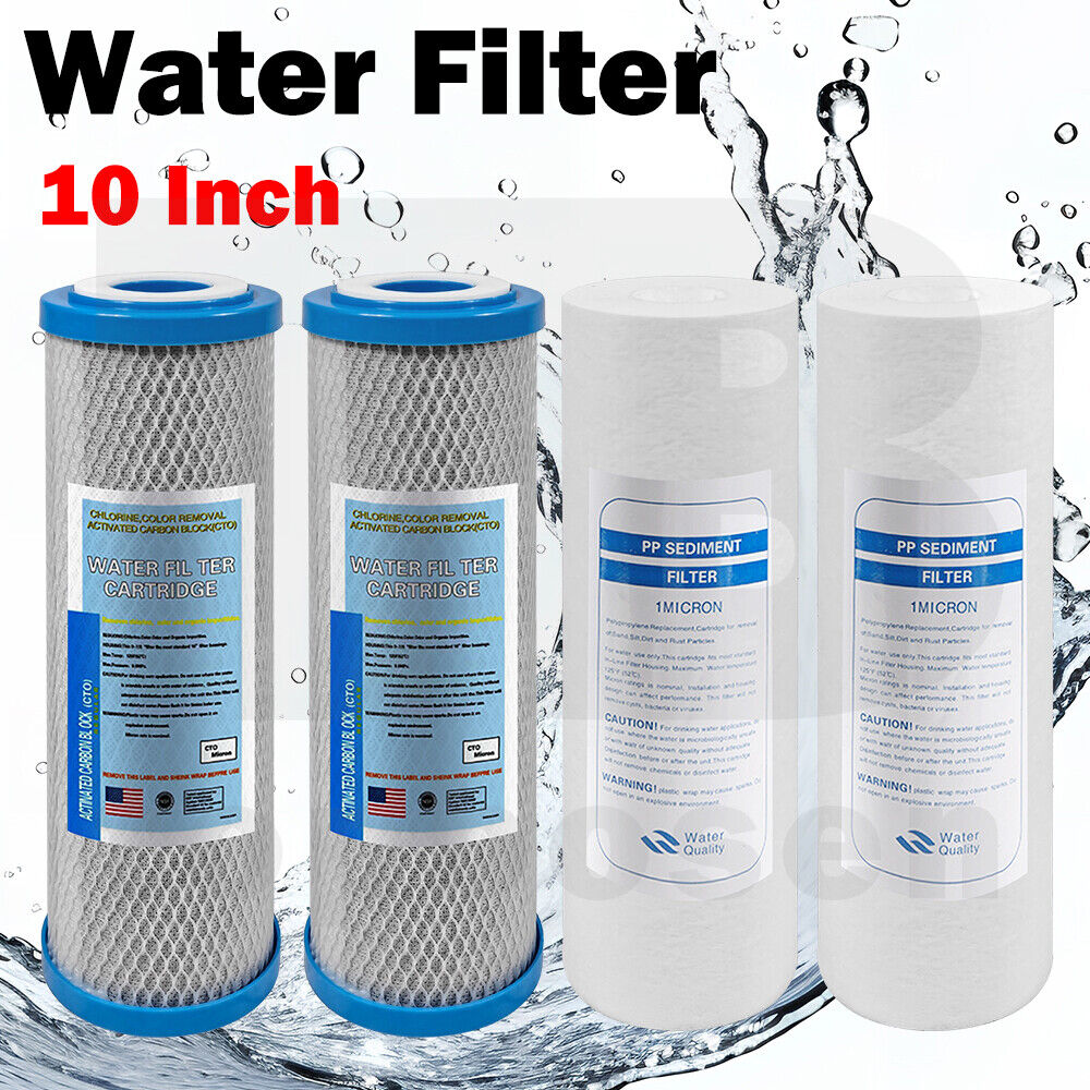 2 Set 0.5 Micron Sediment Coconut Carbon Replacement Water Filter Cartridges