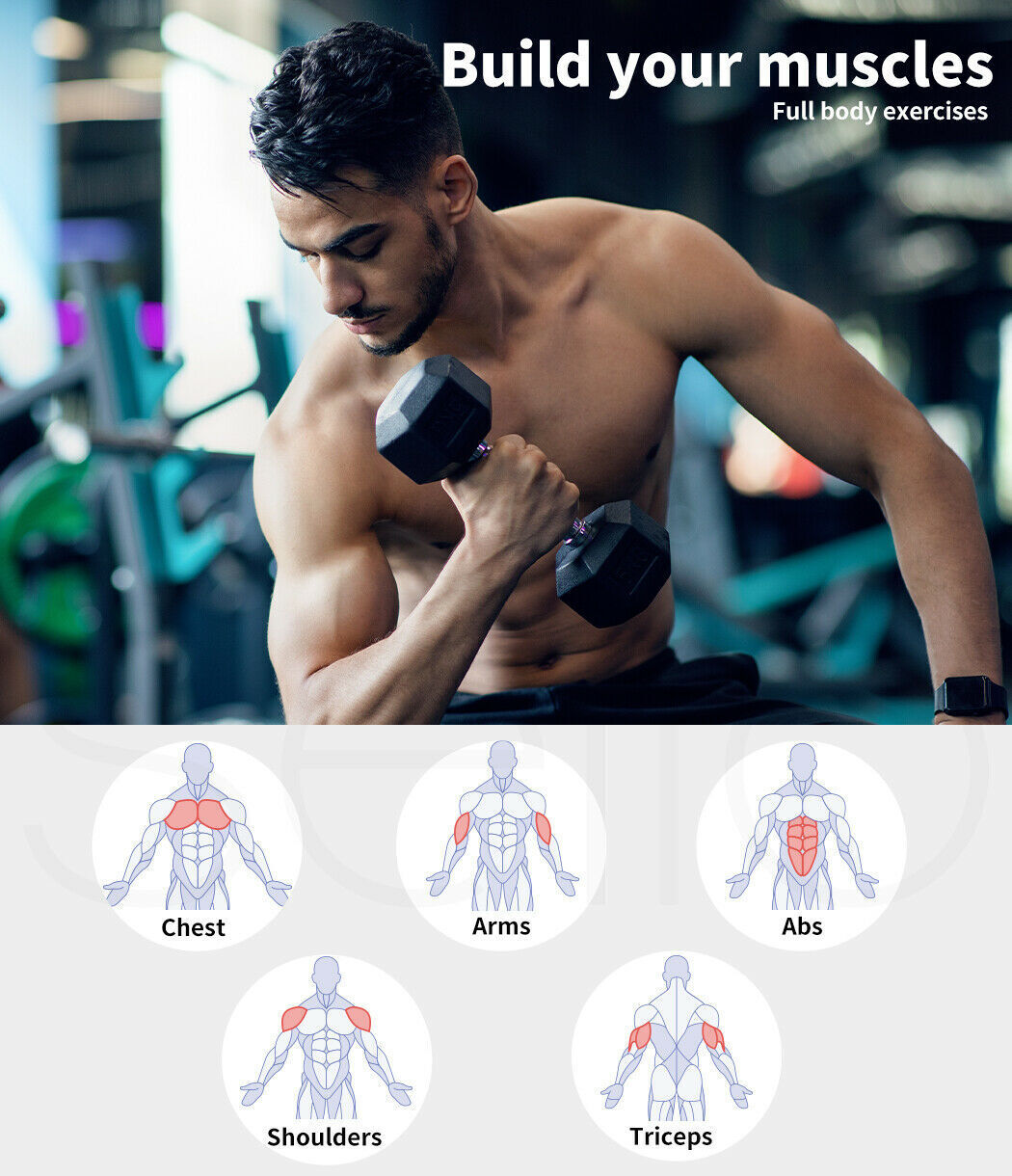 1KG to 40KG Rubber Hex Dumbbell Fitness Home Gym Exercise Strength Weight