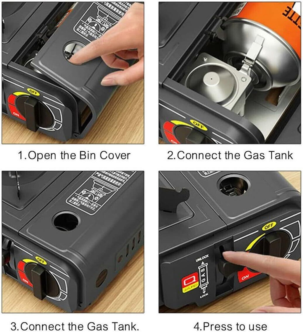 PORTABLE BBQ BUTANE STOVE SINGLE GAS BURNER CAMPING COOKER