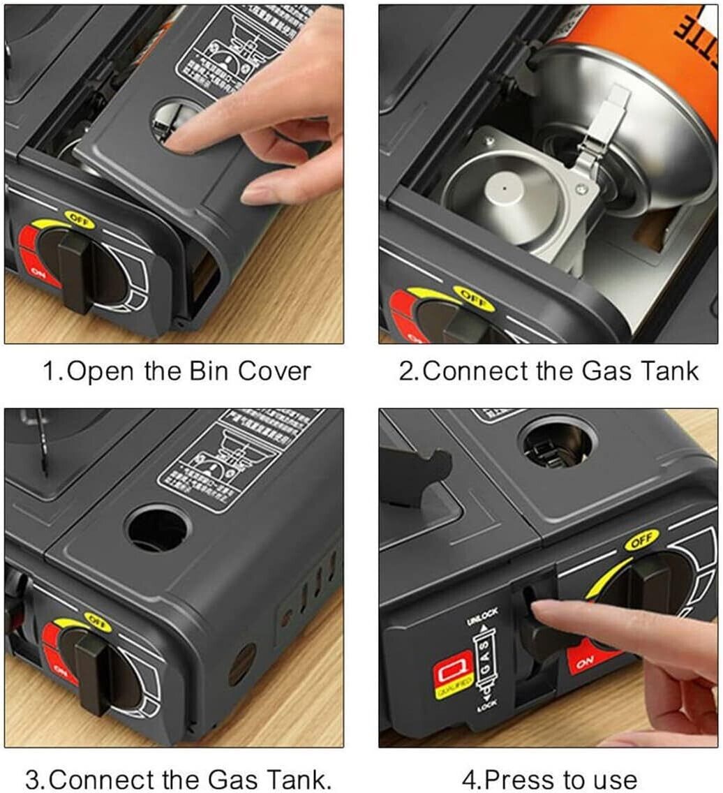 PORTABLE BBQ BUTANE STOVE SINGLE GAS BURNER CAMPING COOKER