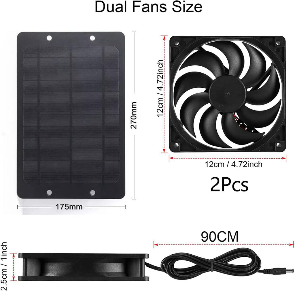 Ventilation Fan Solar Exhaust Fan Hot Sale Solar Panel Powered Dual Fan Model