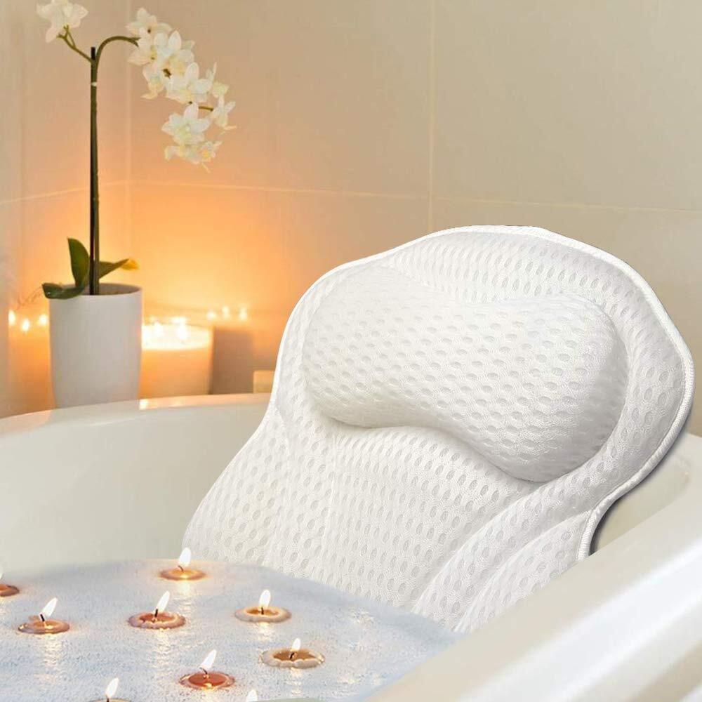Mesh Bath Pillow Home 4D Back Neck Support Bathtub Spa Hot Tub Suction Cups New