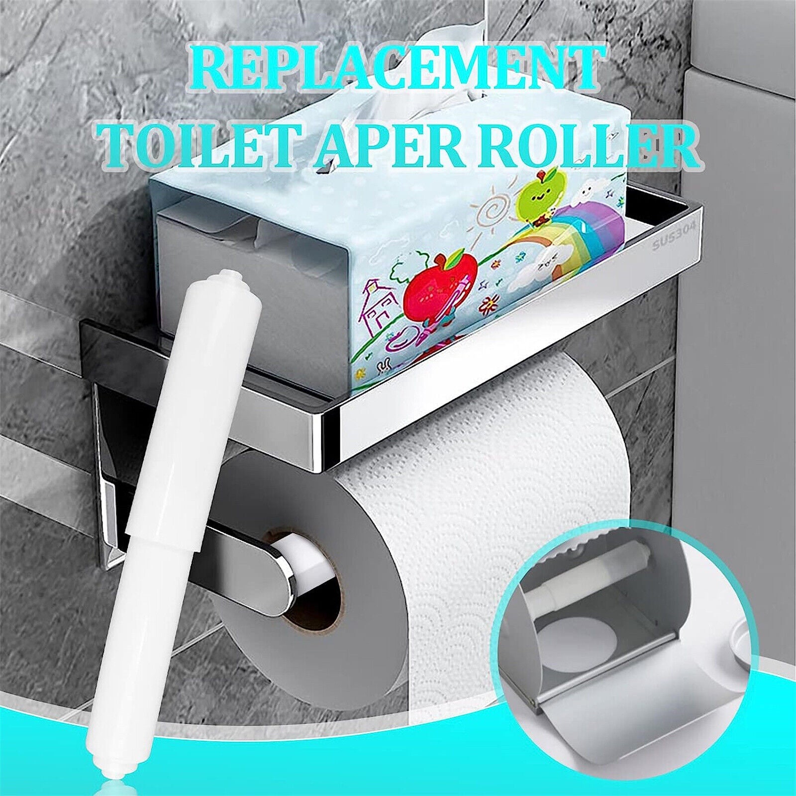 1/2/4x Toilet Roll Holder Bathroom Washroom Fitting Spindle Spring Loaded