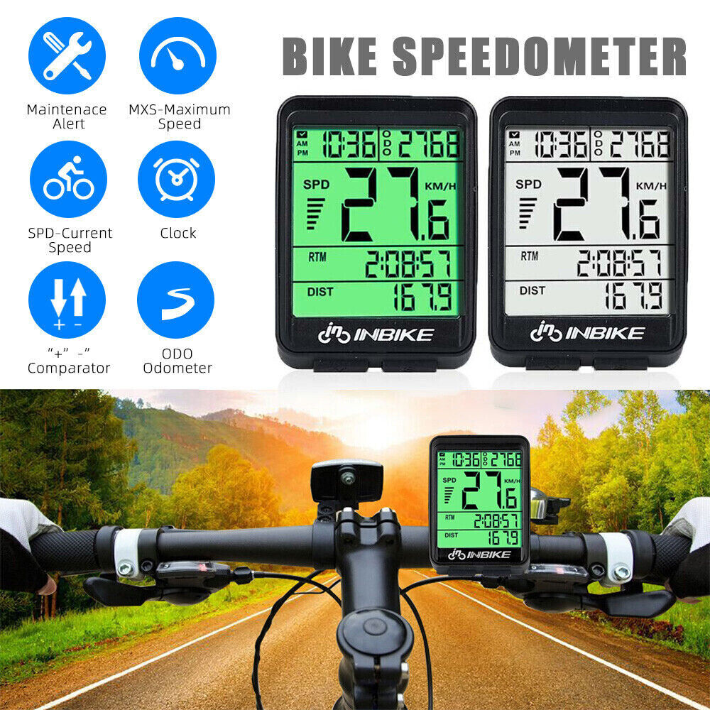 Wireless Cycling Bike Bicycle LCD Cycle Speedometer Computer Odometer Waterproof