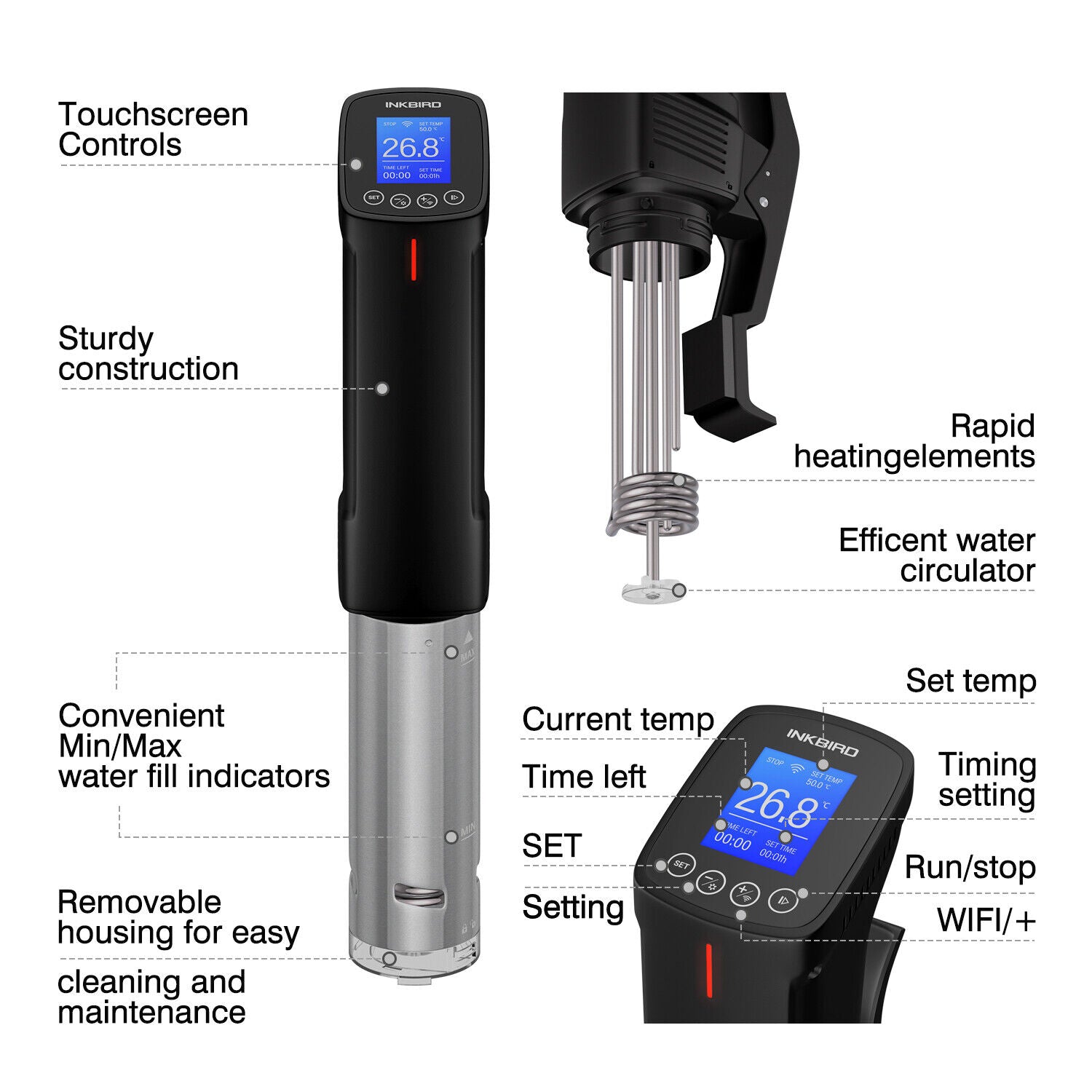 Wifi Sous Vide Programmable Precision Cooker 3D Water Circulation Smart Immersion Circulator
