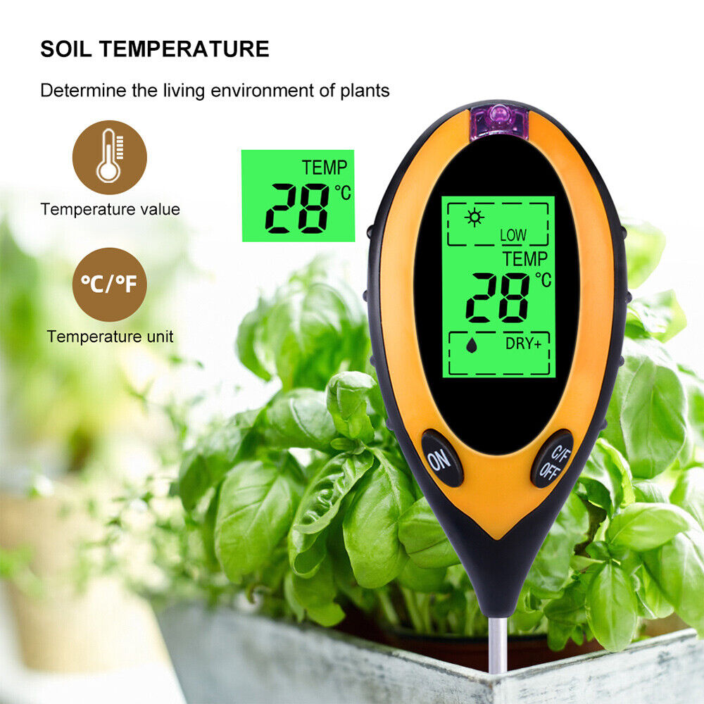4 in 1 Soil PH Tester Moisture Sunlight Light Test Meter Tool Garden Farm Plants