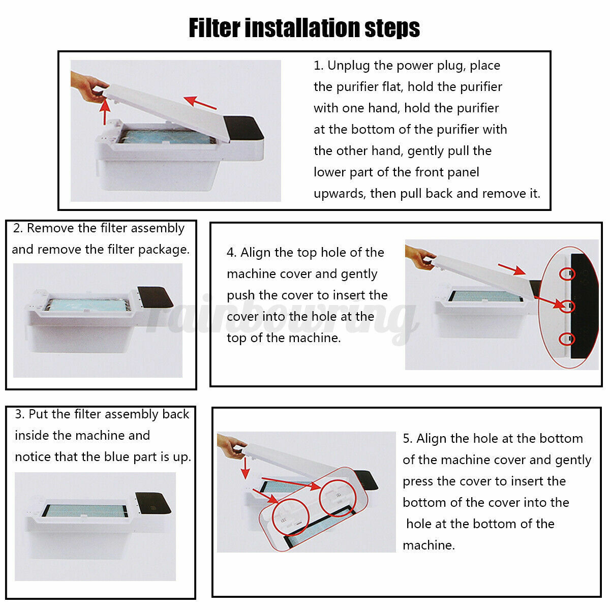 Replacement Air Purifier Filter for YL001 1Pcs 340x275x20 mm