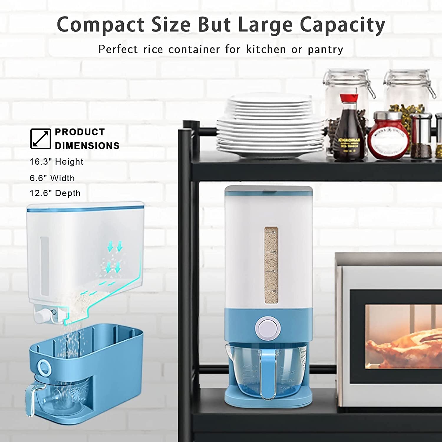 Auto Plastic Dry Food Storage Dispenser Container Airtight Cereal Rice Lid Box