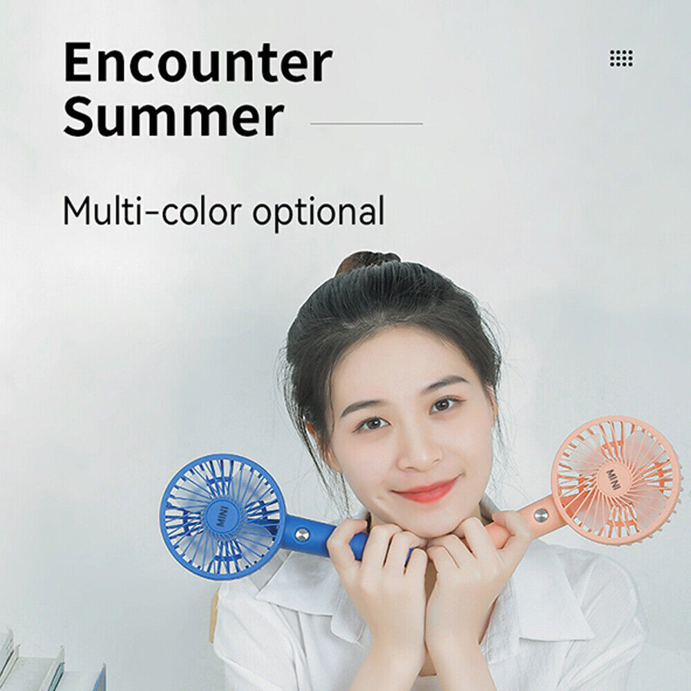 Mini Portable Hand-Held Desk Fan Cooling Cooler Humanized Design USB Air Rechargeable 3 Speed AU
