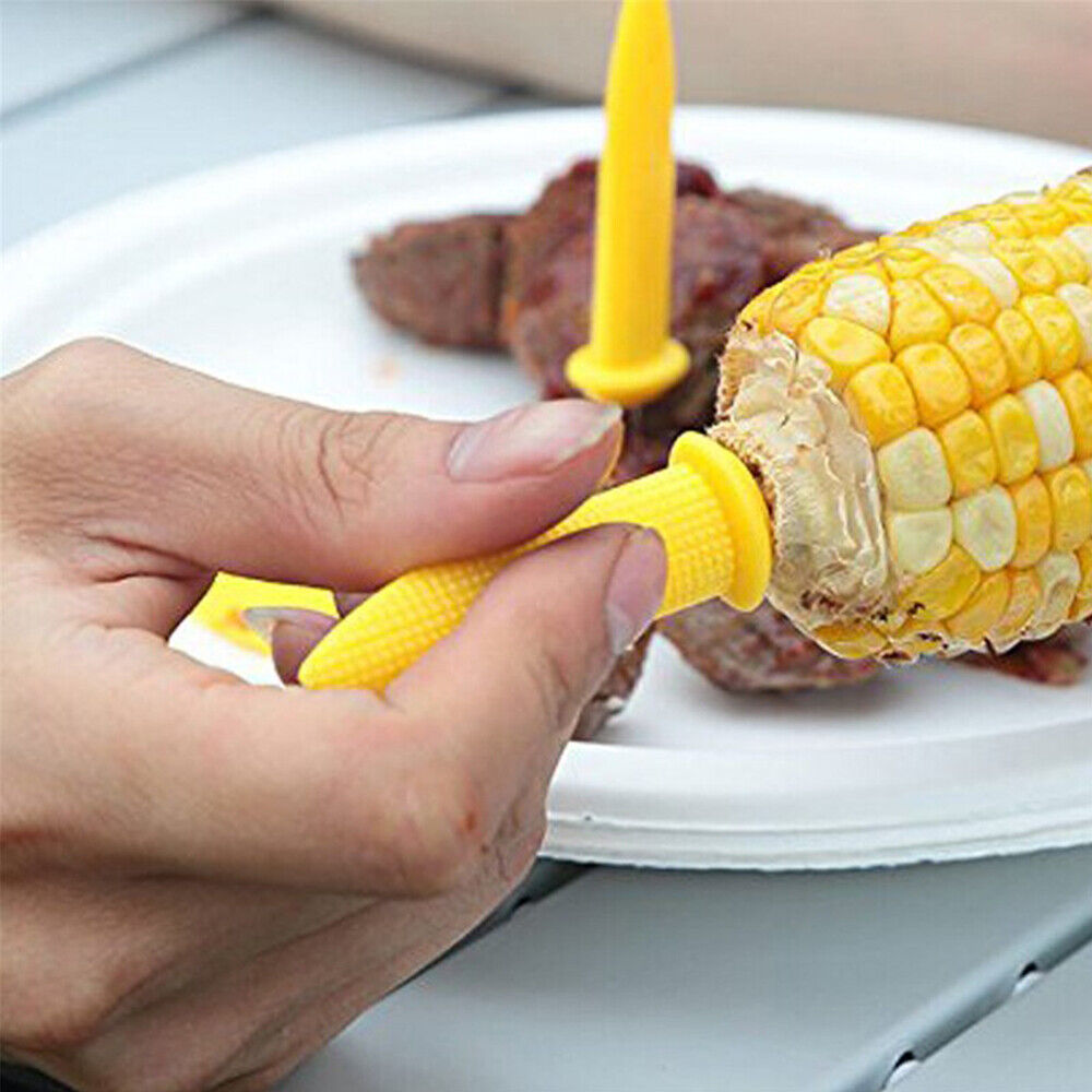 10X Corn Cob Holders Skewers Barbecue Fork Fruit Holder BBQ Kitchen Accessories