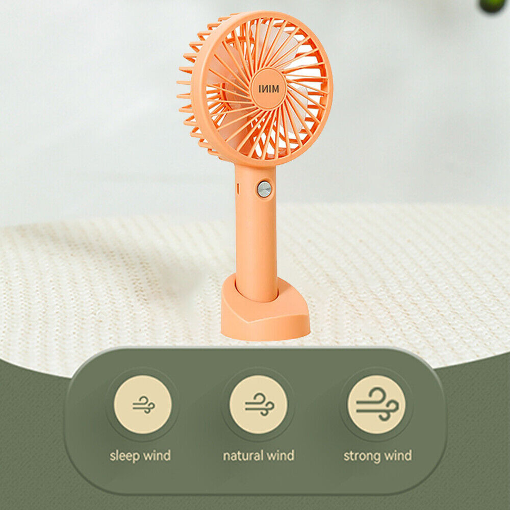 Rechargeable Mini Portable Hand-Held Desk Fan Cooling Cooler USB Air 3 Speed AU