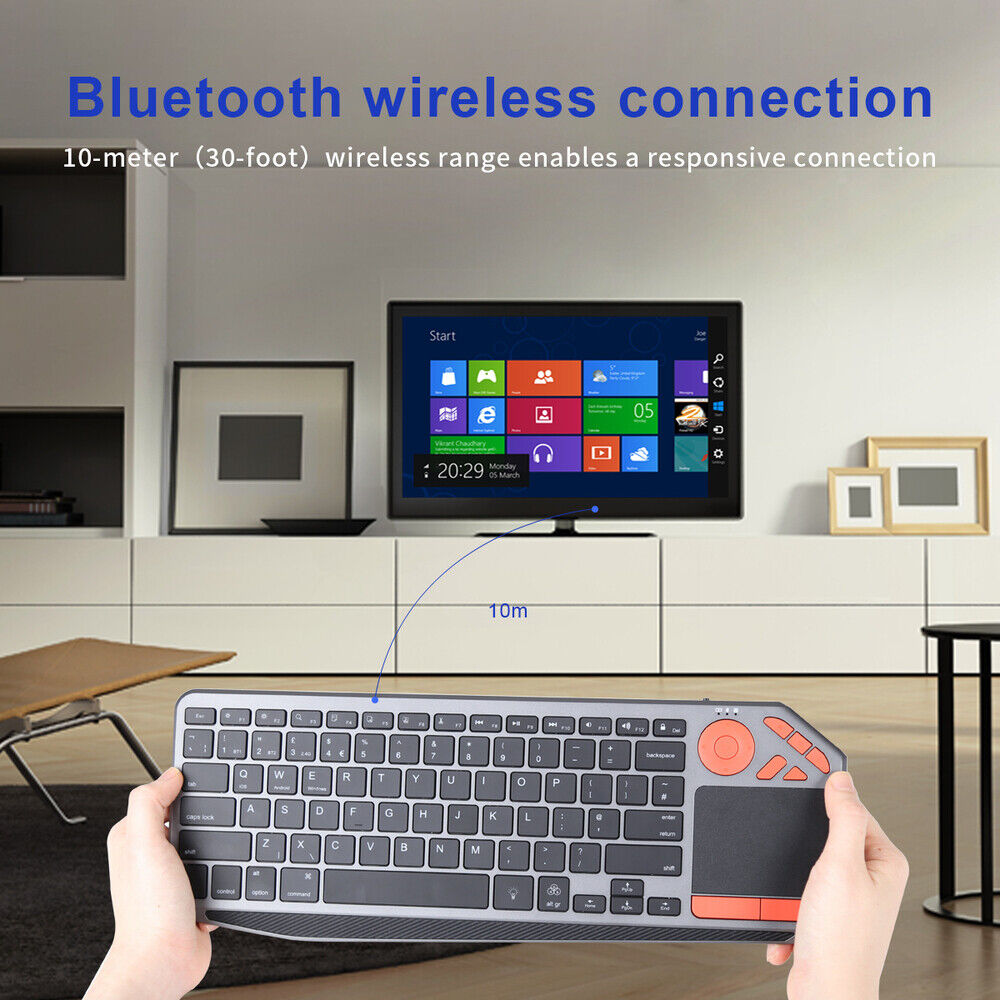 2.4G Wireless TV Backlit Touchpad Keyboard for Ipad, Android Tablets, Windows