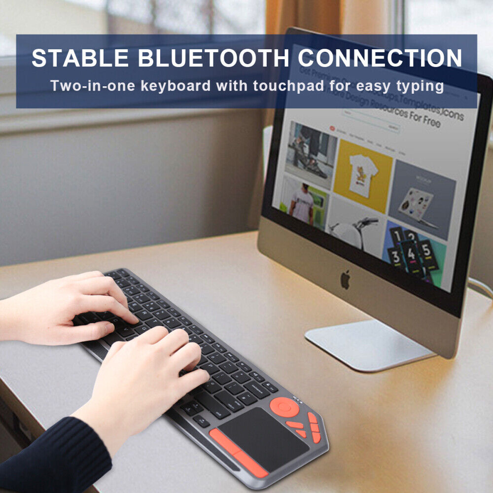 2.4G Wireless TV Backlit Touchpad Keyboard for Ipad, Android Tablets, Windows