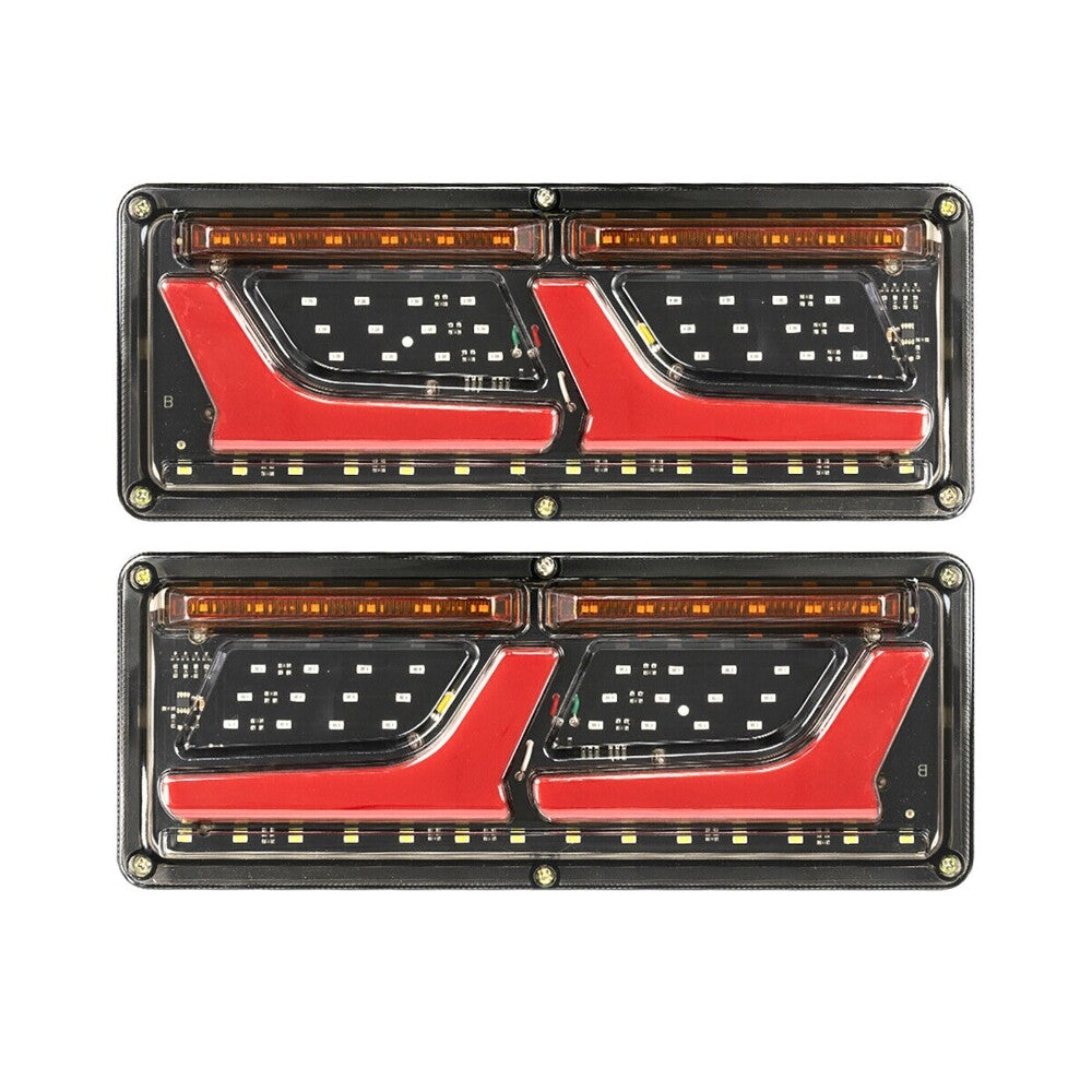 2X 74 LED Tail Lights Trailer Ute Caravan Truck Stop Indicator Rear Lamps 12V