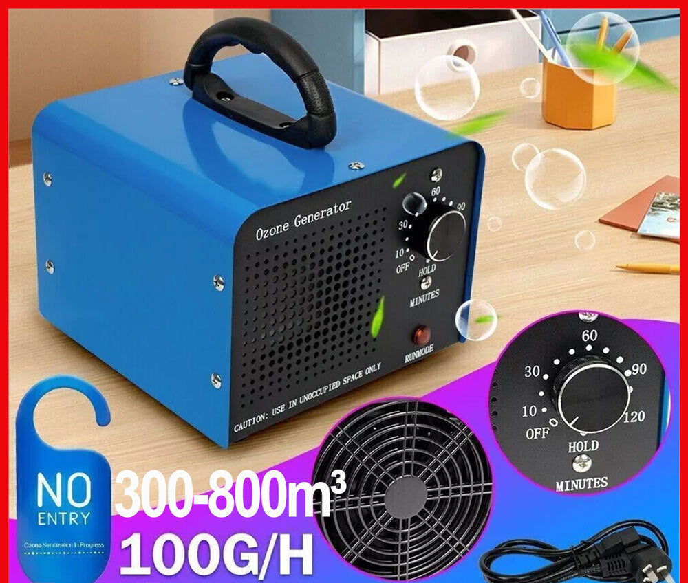 Ozone Generator 100g/h Ozonator Machine Air Purifier Clean Deodoriser Ionizer