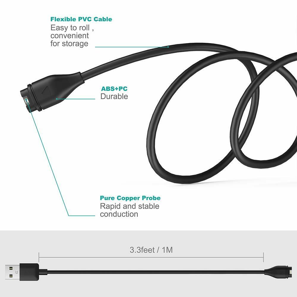 USB Charger Cable for Garmin Fenix 7 6X 5X Pro Vivoactive 4 5 Forerunner 945 45